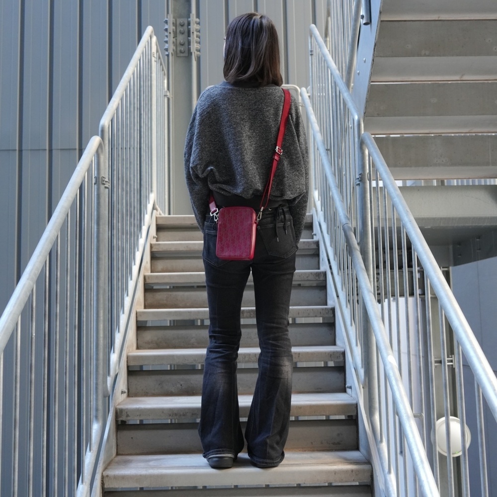 CHRISTIAN DIOR Red Leather Trotter Shoulder Bag - Picture 13 of 13